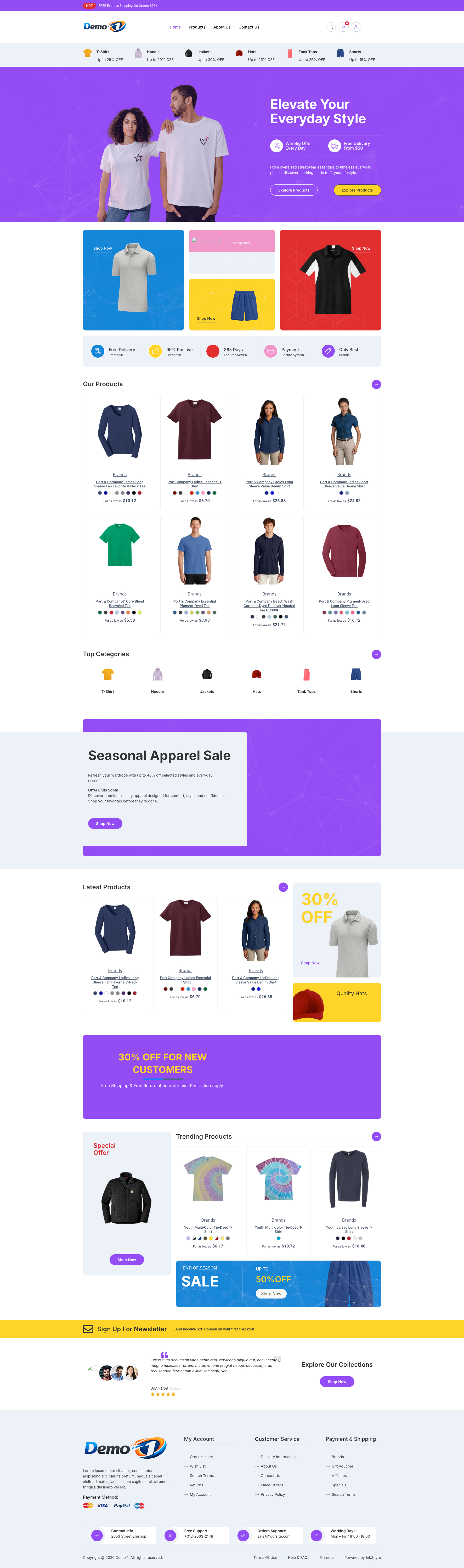 Demo 1 website screenshot